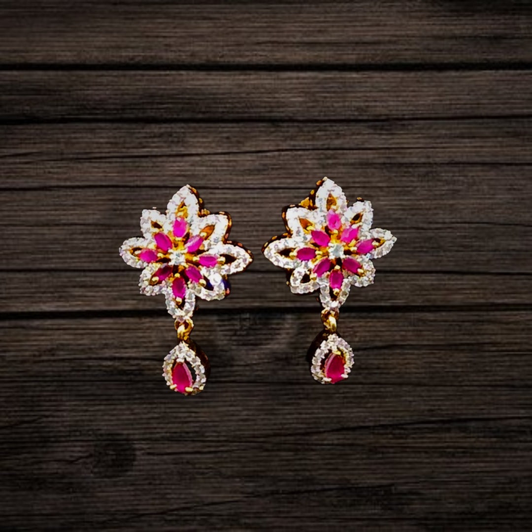 American Diamond Stud Earrings - Dazzling Brilliant Design