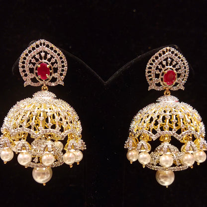 American Diamond Jhumka Earrings By Asp Fashion Jewellery