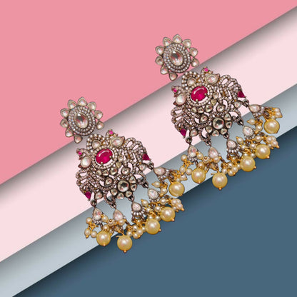Victorian Moissanite Polki Earrings By Asp Fashion Jewellery