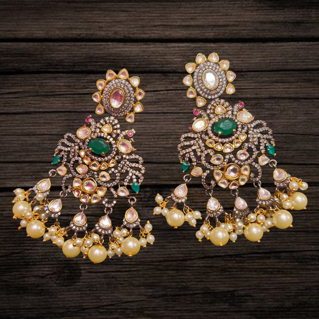 Victorian Moissanite Polki Earrings By Asp Fashion Jewellery