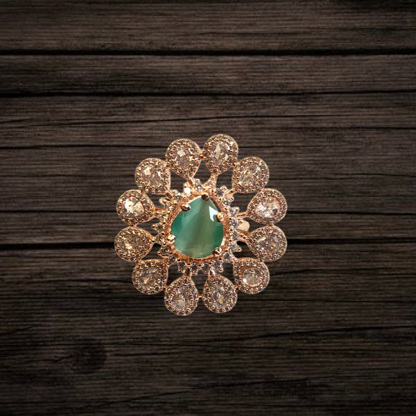 Pastel Green American Diamond Ring By Asp Fashion Jewellery