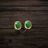 Emrald Ovel Shape Stud Earrings By Asp Fashion Jewellery