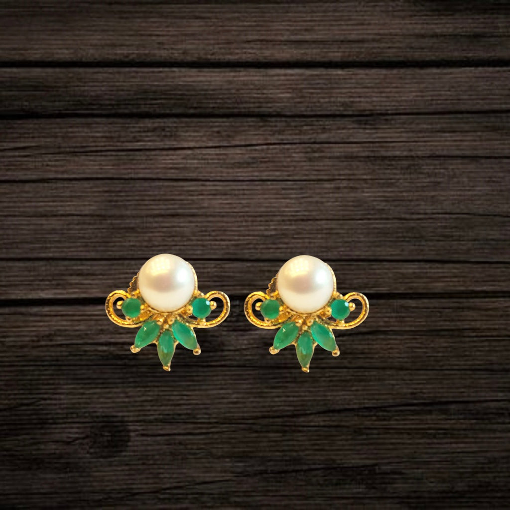 White Pearl Stud Earrings - Elegant Daily Wear for Women