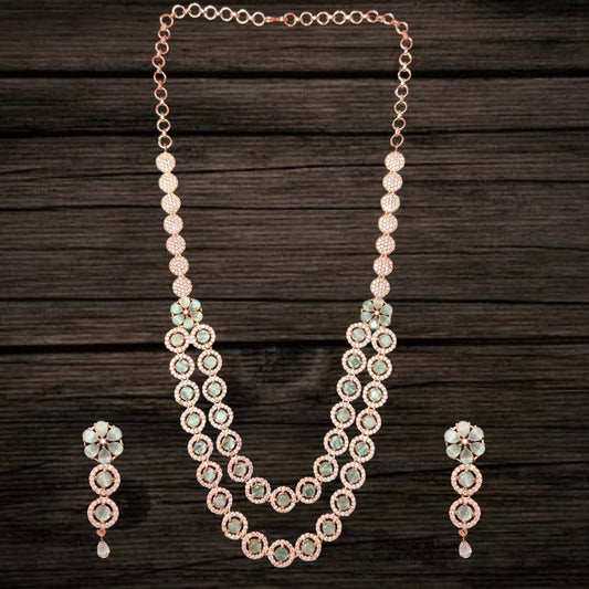 American Diamonds Double Layer Necklace Set By Asp Fashion Jewellery