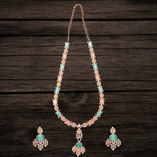 American Diamonds Long Necklace Set By Asp Fashion Jewellery