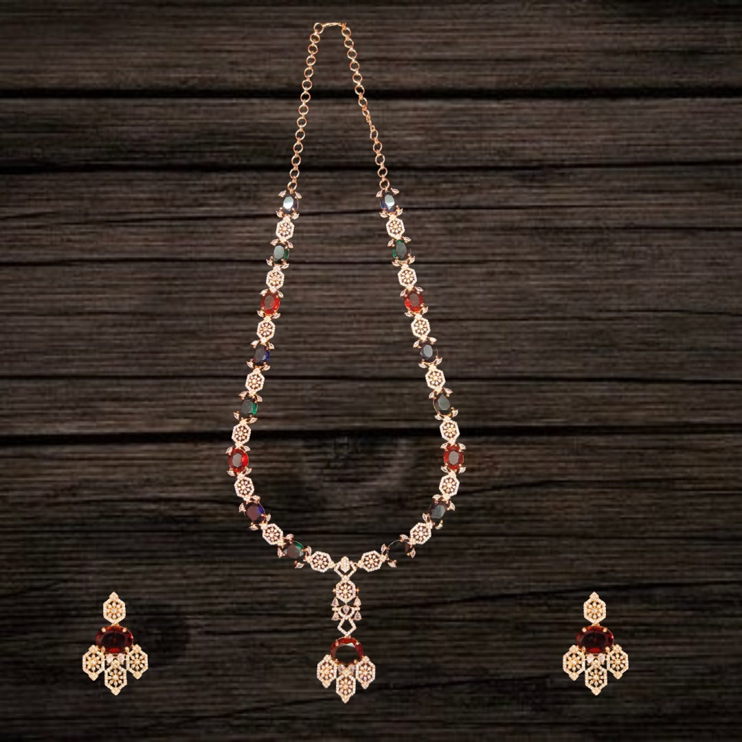 American Diamonds Long Necklace Set By Asp Fashion Jewellery