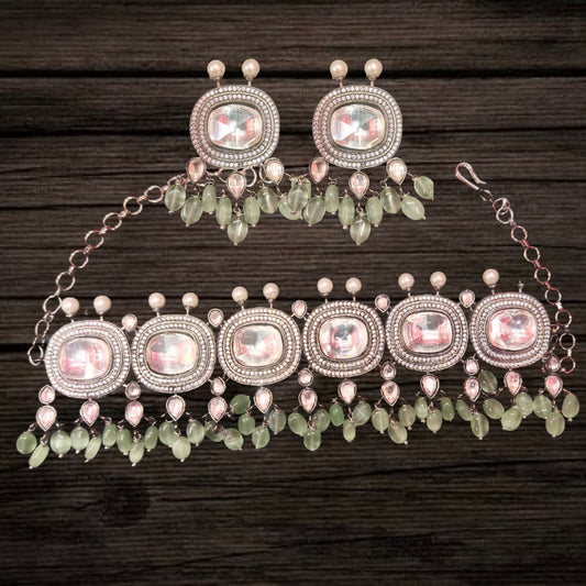 Moissanite Polki Victorian Bridal Choker Set By Asp Fashion Jewellery