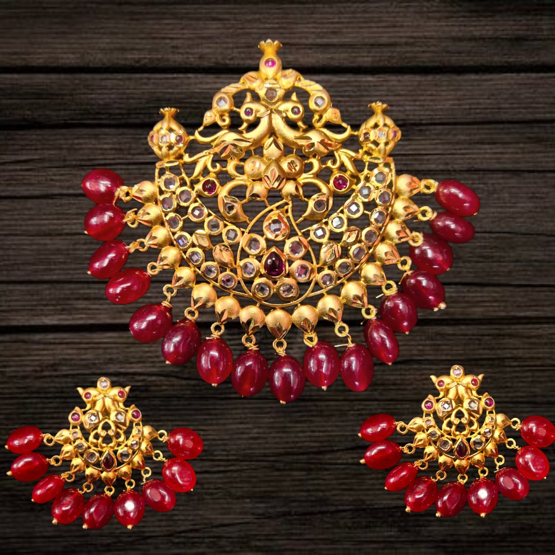 Uncut Diamond Pendant Set By Asp Fashion Jewellery