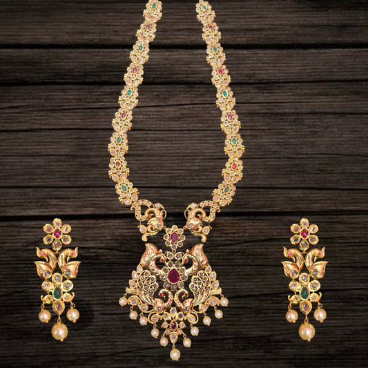 Uncut Diamond Long Necklace By Asp Fashion Jewellery