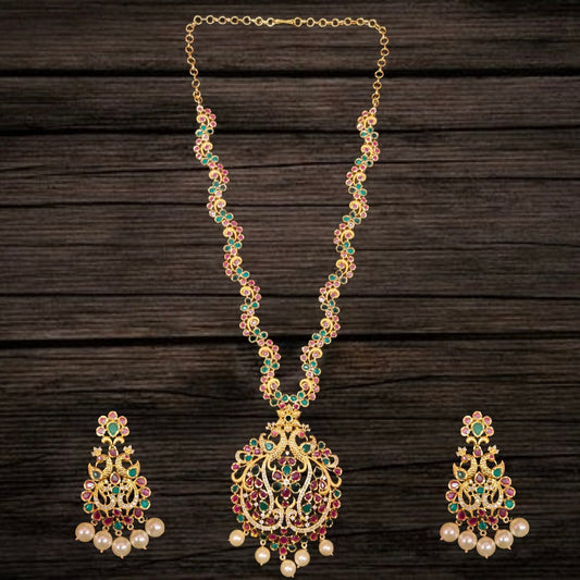 Uncut Diamond Long Necklace Set By Asp Fashion Jewellery