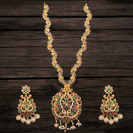 Uncut Diamond Long Necklace Set By Asp Fashion Jewellery
