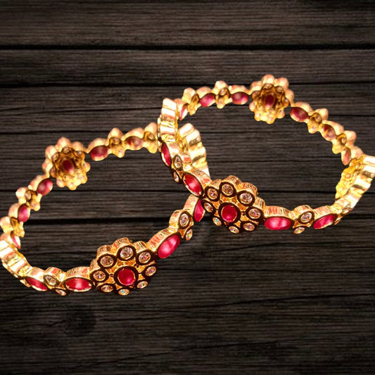 Cz & Ruby Bangles By Asp Fashion Jewellery
