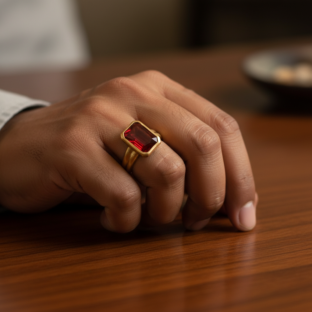 Premium Handmade Zircon 24K Gold Plated Ring for Men