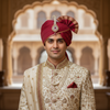 Premium Zircon Kundan Kalangi for Groom Turban - Two Tone Gold & Rhodium