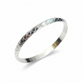 Punjabi Silver Kada Men - Lattice Pattern (Purity 700)