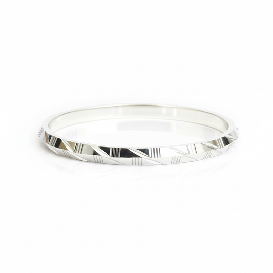 Punjabi Silver Kada Men - Smooth Polished (Purity 700)