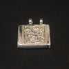 Pure Silver Hanuman Amulet Prayer Box - Square Tabij with Hanuman Idol