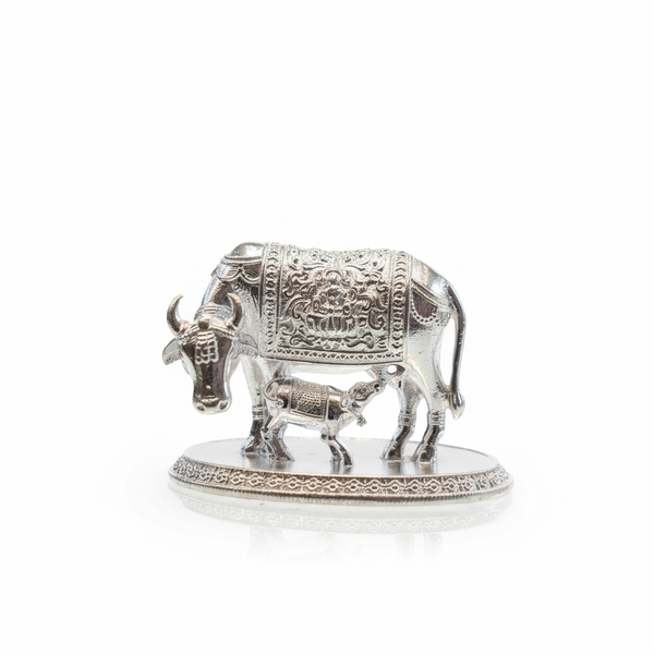 Pure Silver Kamdhenu Cow Idol