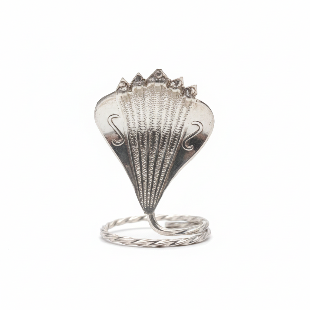 Pure Silver Panchmukhi Seshnag Snake for Nag Pooja