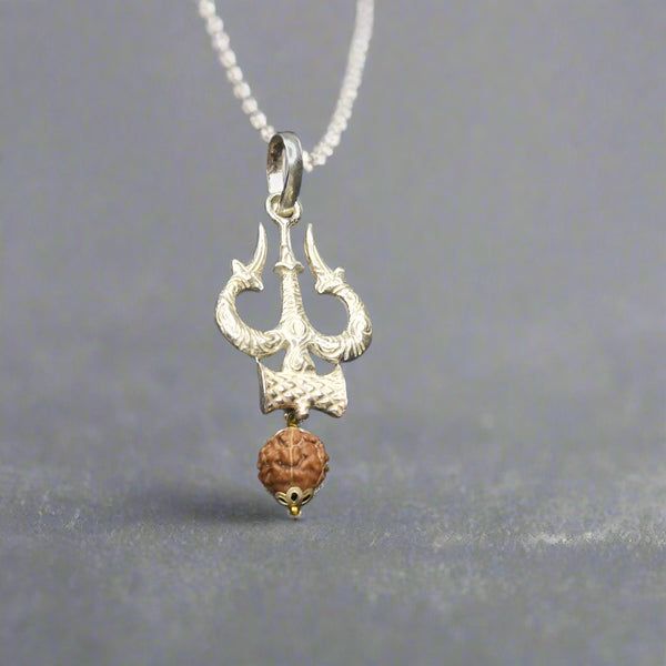 Pure Silver Trishul Pendant 