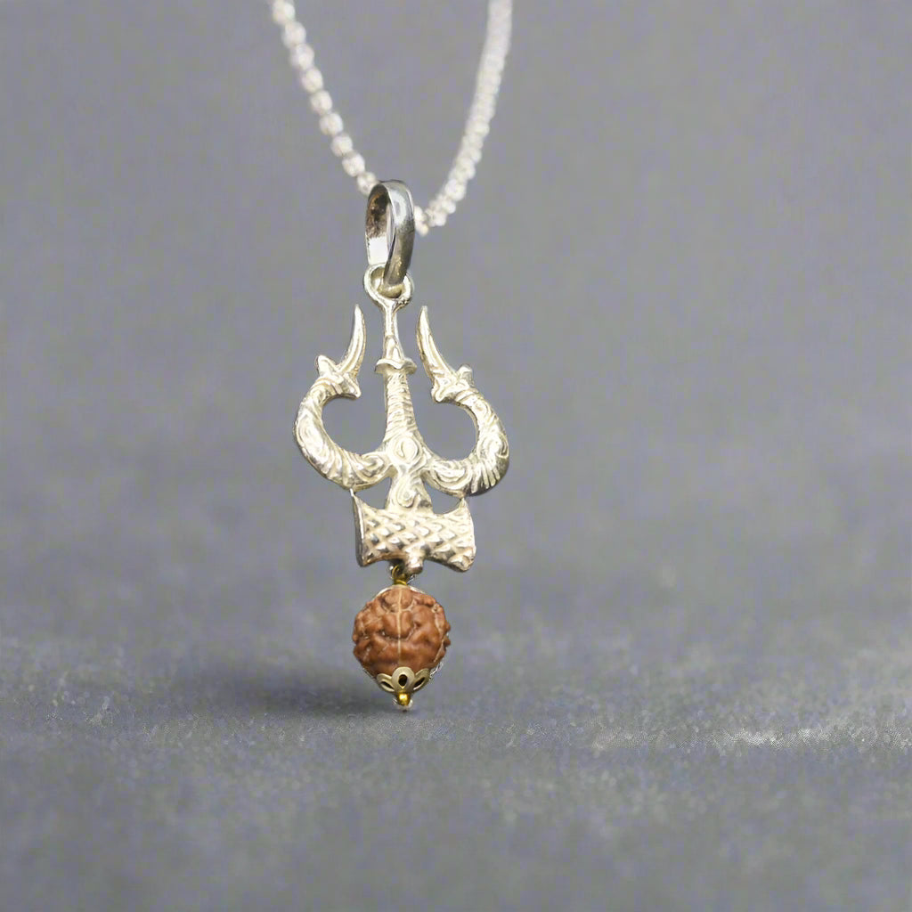 Pure Silver Trishul Pendant 