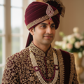 Red Zircon Diamond Brooch for Indian Groom Turban