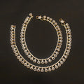 Rhodium-Gold Diamond Look Zircon Anklets