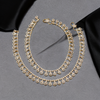 Rhodium-Gold Diamond Look Zircon Anklets