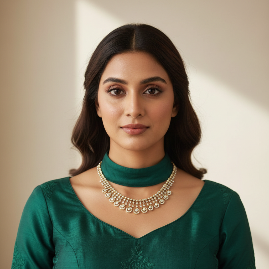 Rhodium Gold CZ Necklace & Earrings Set