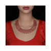 CZ Ruby Necklace Set - 24K Gold Plated Bridal Jewellery
