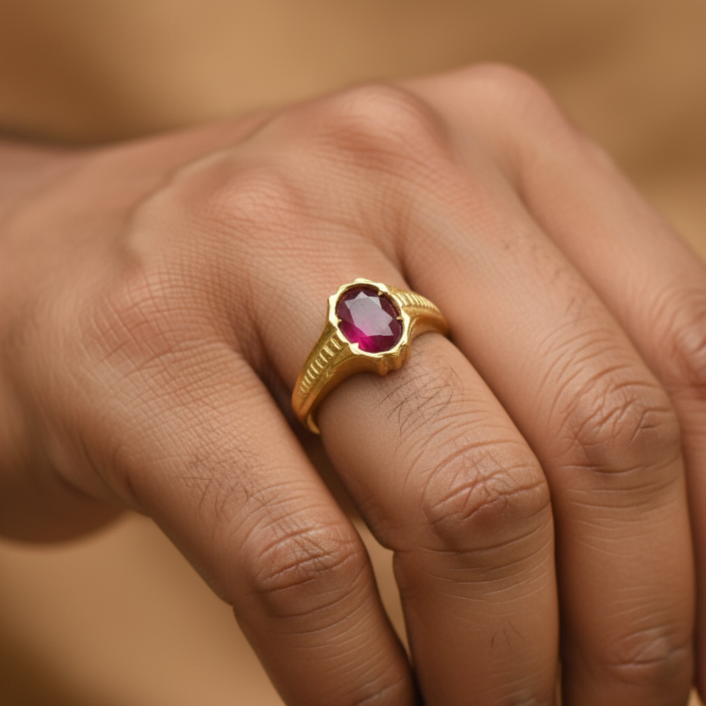 Ruby Panchloha Ring - Men's Anti-Tarnish