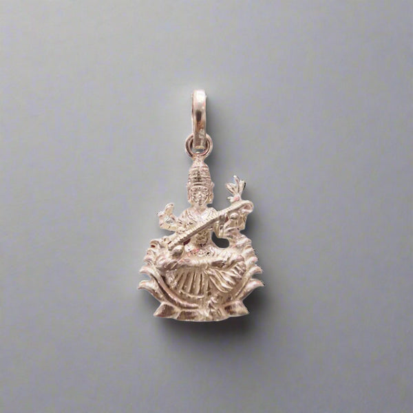 Saraswati Silver Pendant 
