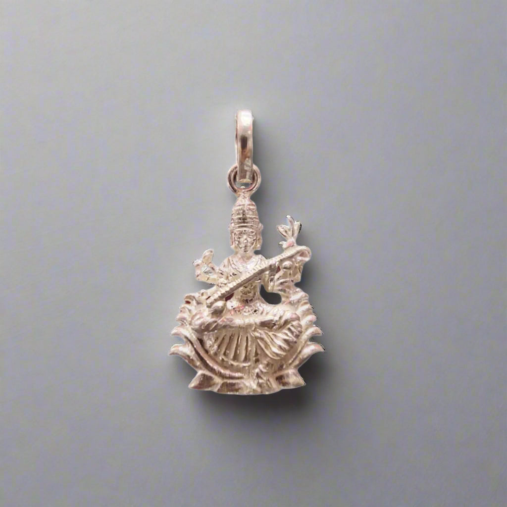 Saraswati Silver Pendant 
