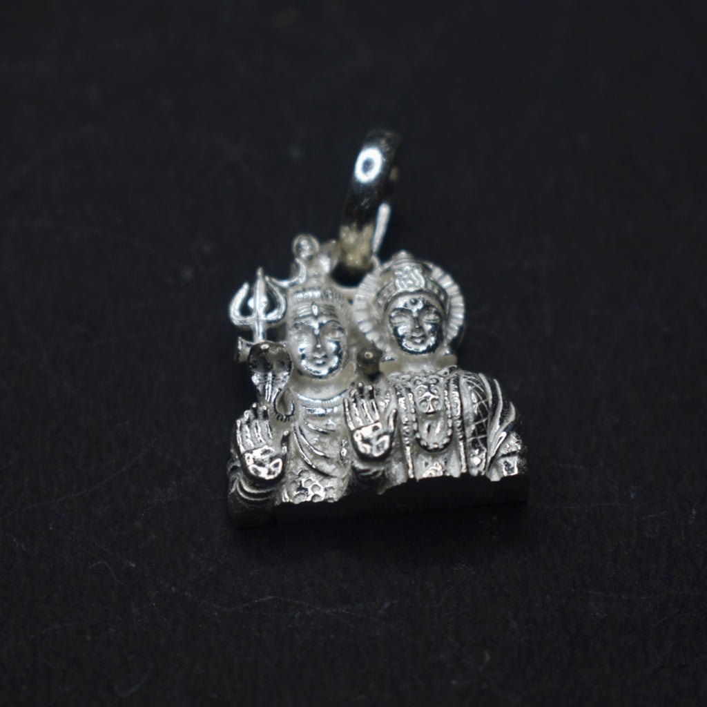 Shiv Parvati Pendant in Silver