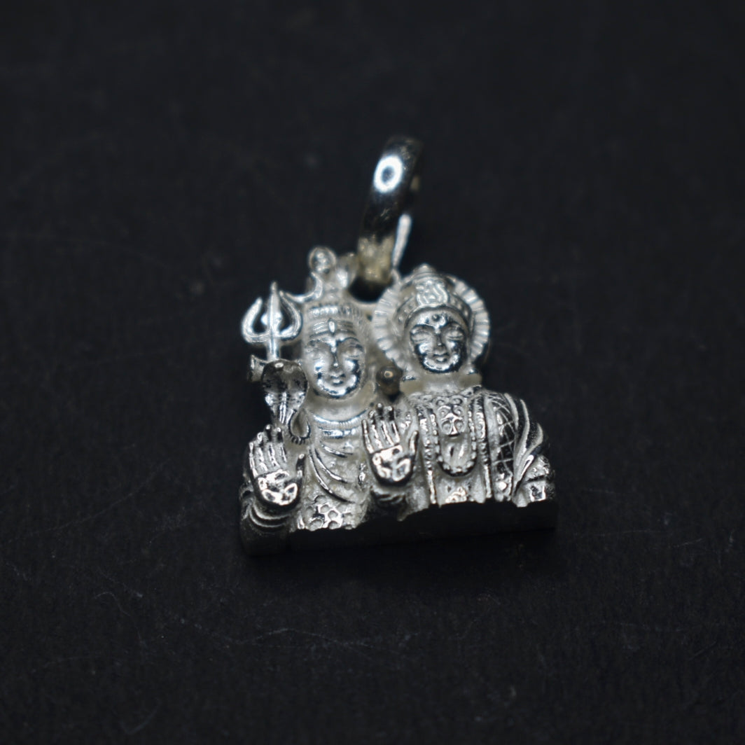 Shiv Parvati Pendant in Silver