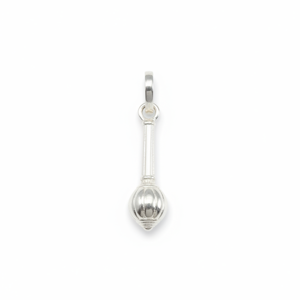 Silver Hanuman Gada Locket - White Background