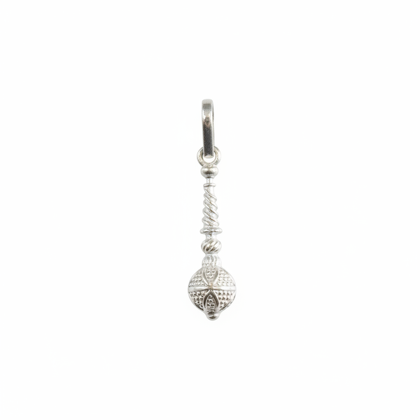 Silver Hanuman Gada Locket - White Background