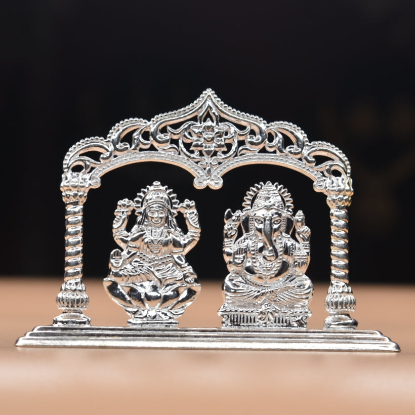 Silver Lakshmi Ganeshi Murti