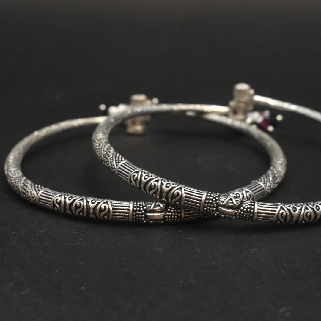 Silver Oxidize Kada Payal