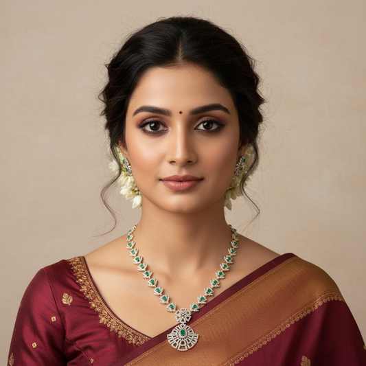 Simple Design American Diamond Necklace
