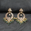 Asp CZ Gold Plated Screw Back Chandbali Earrings