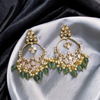 Asp CZ Gold Plated Screw Back Chandbali Earrings