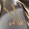 Asp Cz Gold Plated Long Necklace Set