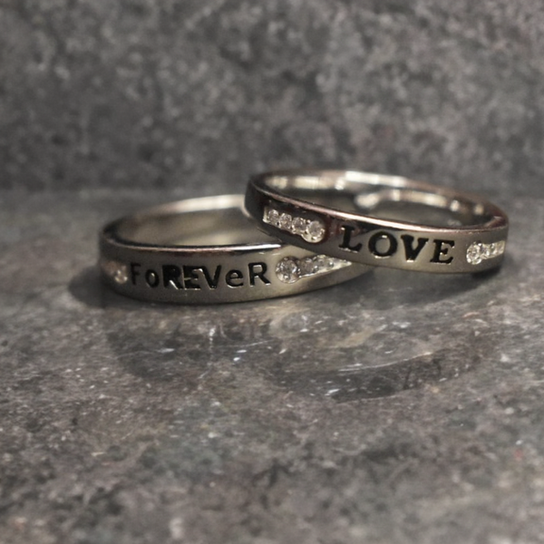 Classic Sterling Silver Couple Rings - Timeless Elegance Matching Set