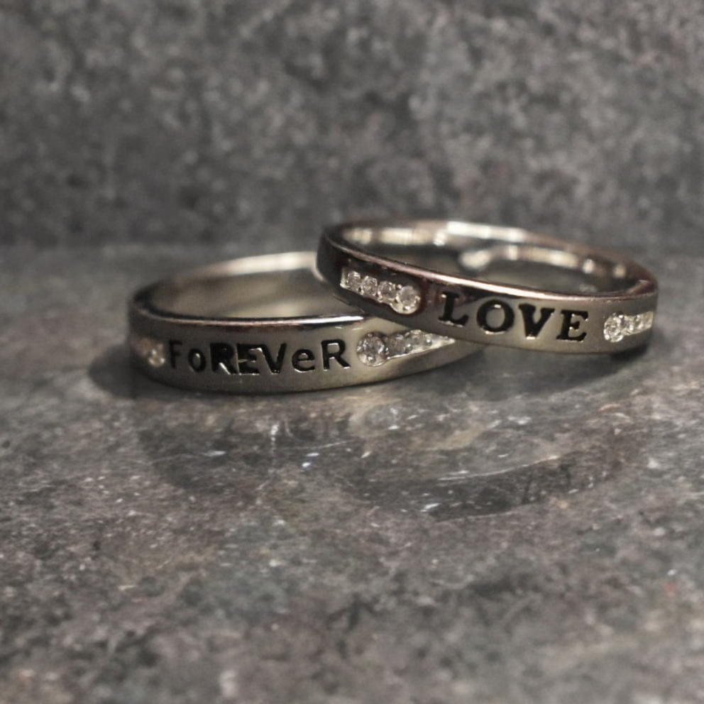 Classic Sterling Silver Couple Rings - Timeless Elegance Matching Set