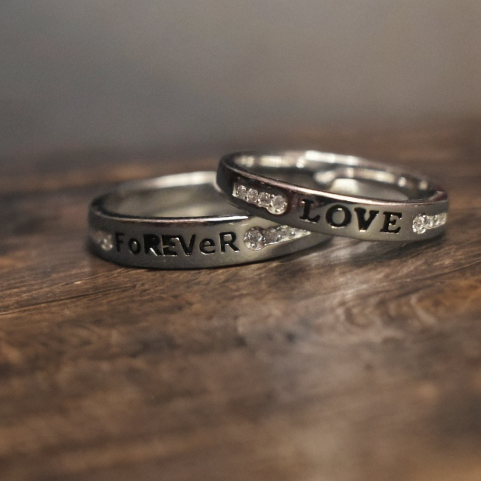 Classic Sterling Silver Couple Rings - Timeless Elegance Matching Set