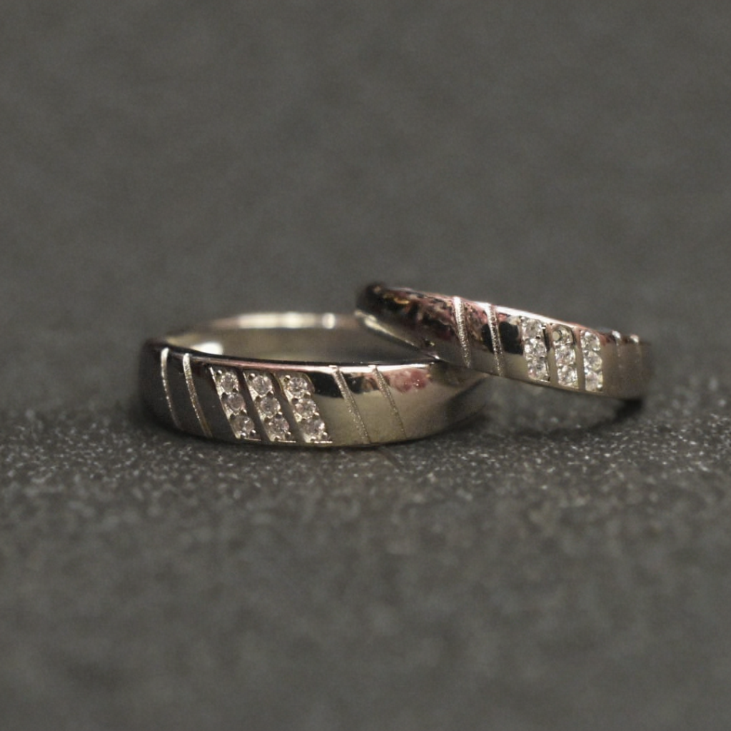 Premium 92.5 Sterling Silver Couple Rings - Matching Set for Couples