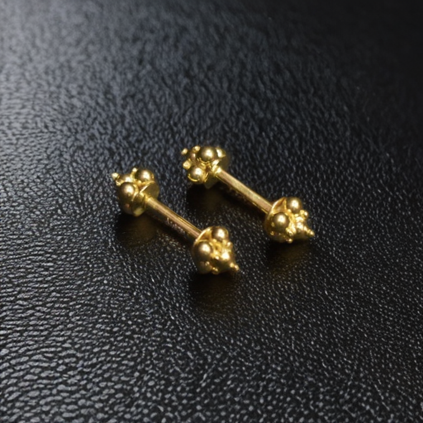 Gorgeous 18K Yellow Gold Bugudi Earrings: A Stunning Addition to Your Collection