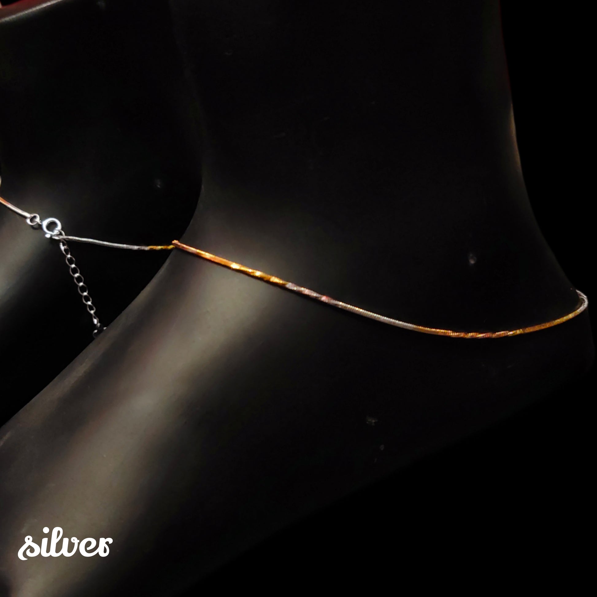 Stunning Asp Triple Tone 925 Silver Anklets