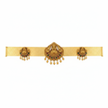Traditional Temple Lakshmi Vaddanam with three pendants on white background